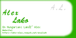 alex lako business card